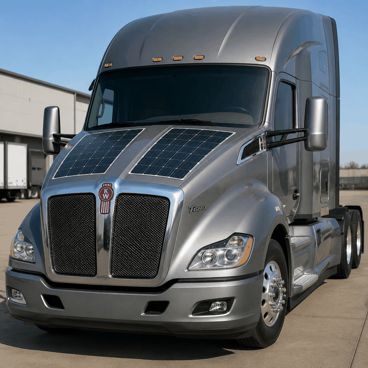 Kenworth hood solar panel